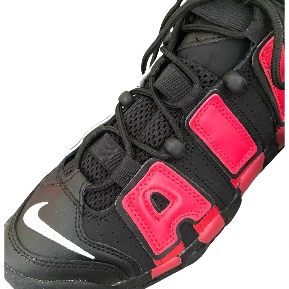 Nike Air More Uptempo Shoes 7 Youth Athletic Boys Basketball Black Red Blue New